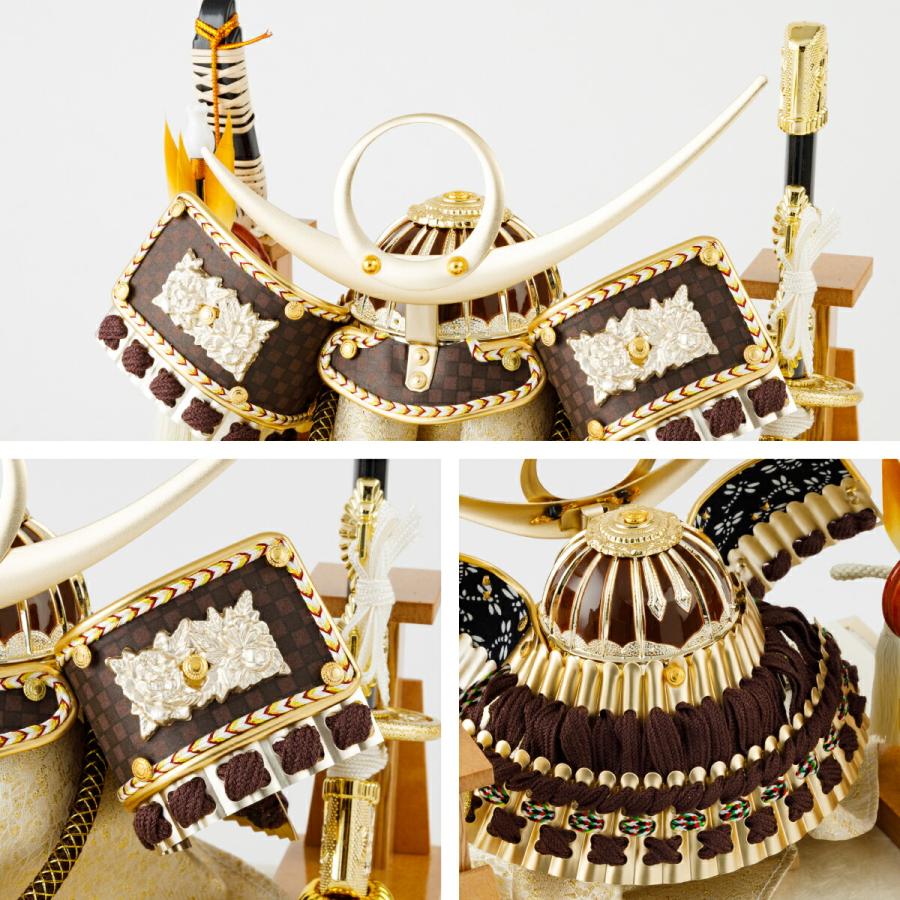 五月人形 ケース飾り コンパクト おしゃれ 兜飾り モダン インテリア 5月人形 最新 今どき インテリア ブラウン兜ケース 選べる兜4種類 初節句 男の子 | ブランド登録なし | 14