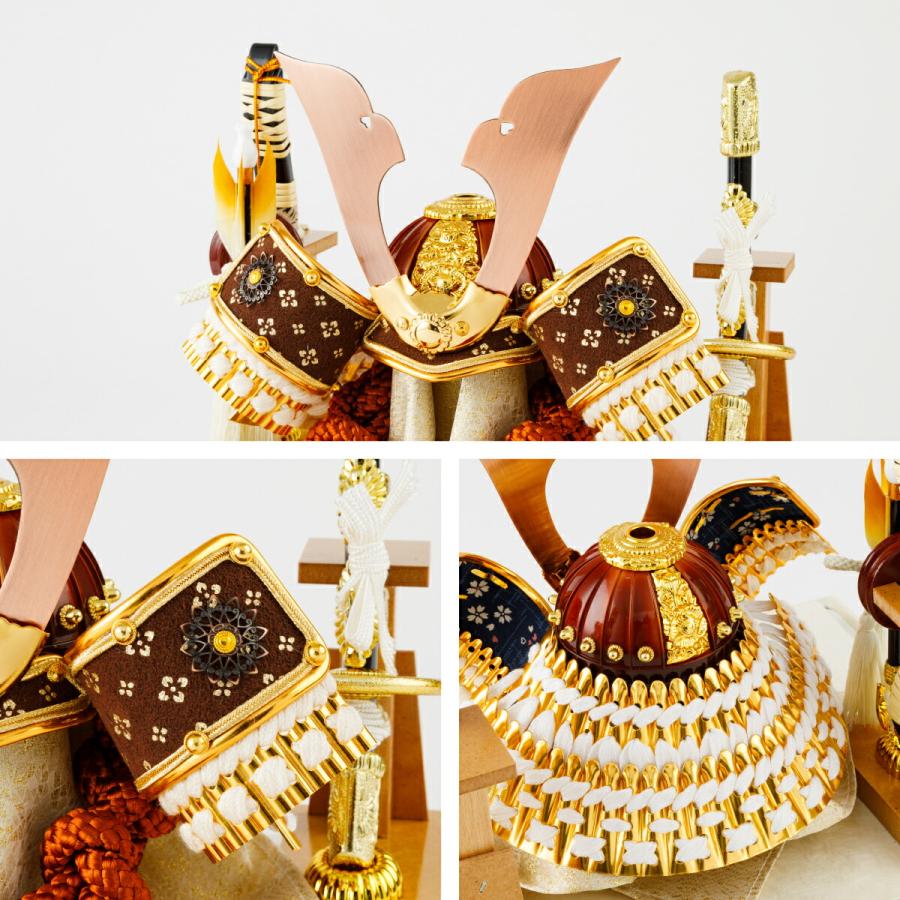 五月人形 ケース飾り コンパクト おしゃれ 兜飾り モダン インテリア 5月人形 最新 今どき インテリア ブラウン兜ケース 選べる兜4種類 初節句 男の子 | ブランド登録なし | 08