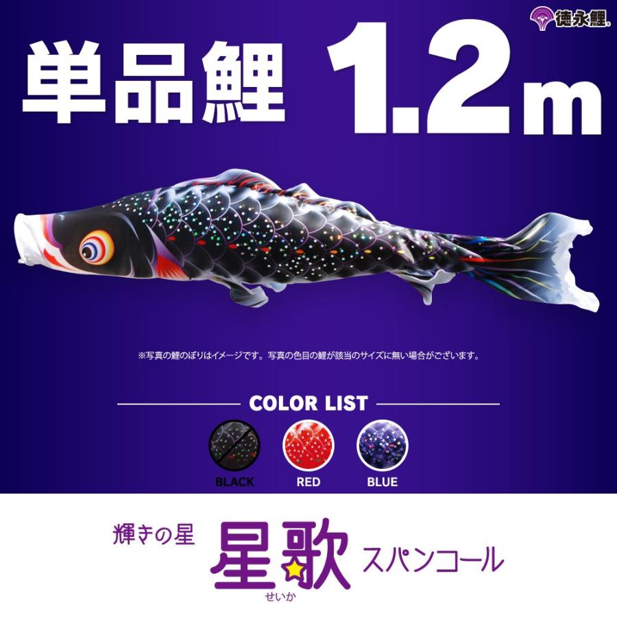 こいのぼり 単品 星歌スパンコール 1.2m 単品鯉｜prefer