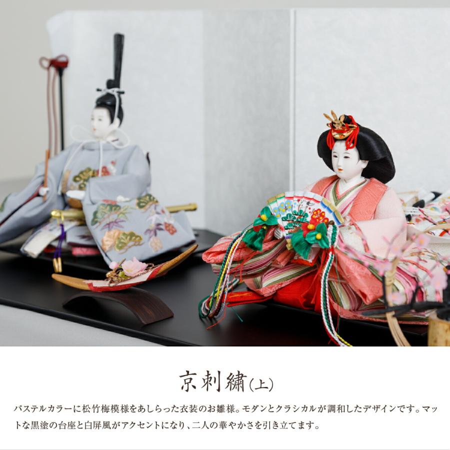 雛人形 親王飾り おしゃれ コンパクト お雛様 かわいい 小出松寿 創作