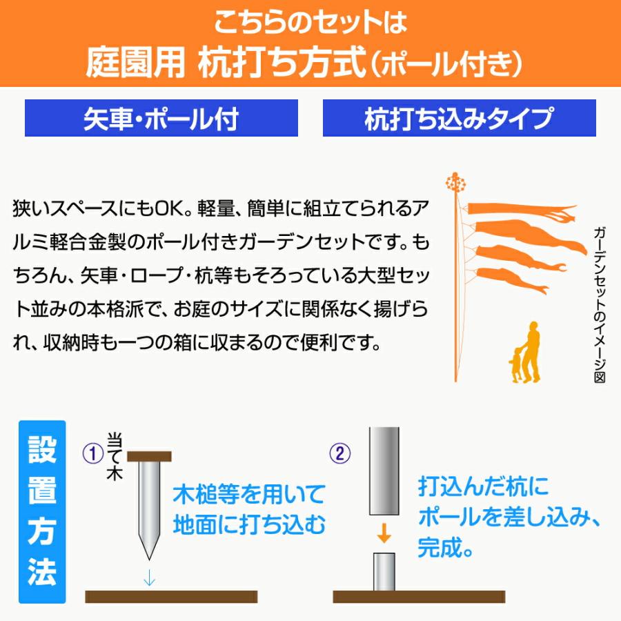 鯉のぼり 庭用 こいのぼり 旭天竜 最高級縮緬風生地 翔勇鯉 3m 7点セット 鯉のぼり 庭用 ポール付属 ガーデンセット_1