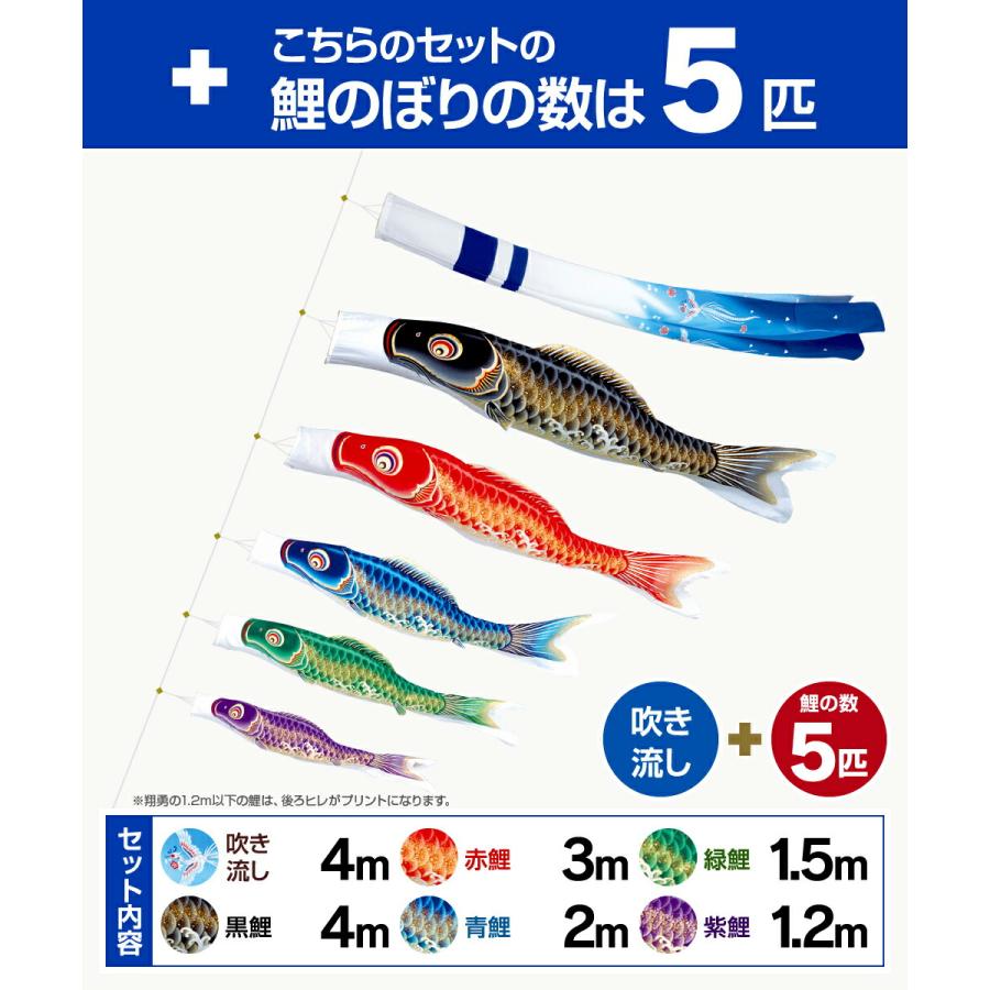 早い者勝ち　鯉のぼり こいのぼり　天華　3色4mセット 鯉のぼり 庭用 こいのぼり 旭天竜 最高級縮緬風生地 翔勇鯉 4m 8点