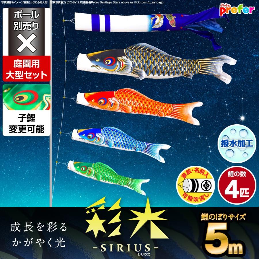 庭園用 こいのぼり 徳永鯉 鯉のぼりセット 錦龍 3m6点セット 002-671