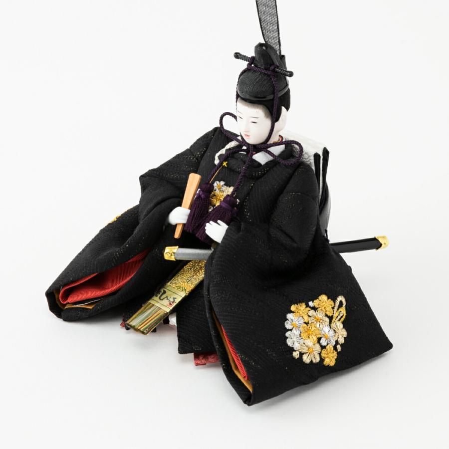 雛人形 親王飾り おしゃれ コンパクト お雛様 かわいい 柴田家千代 創作雛 正絹紋紗 刺繍リボンに梅 雛 特選_8