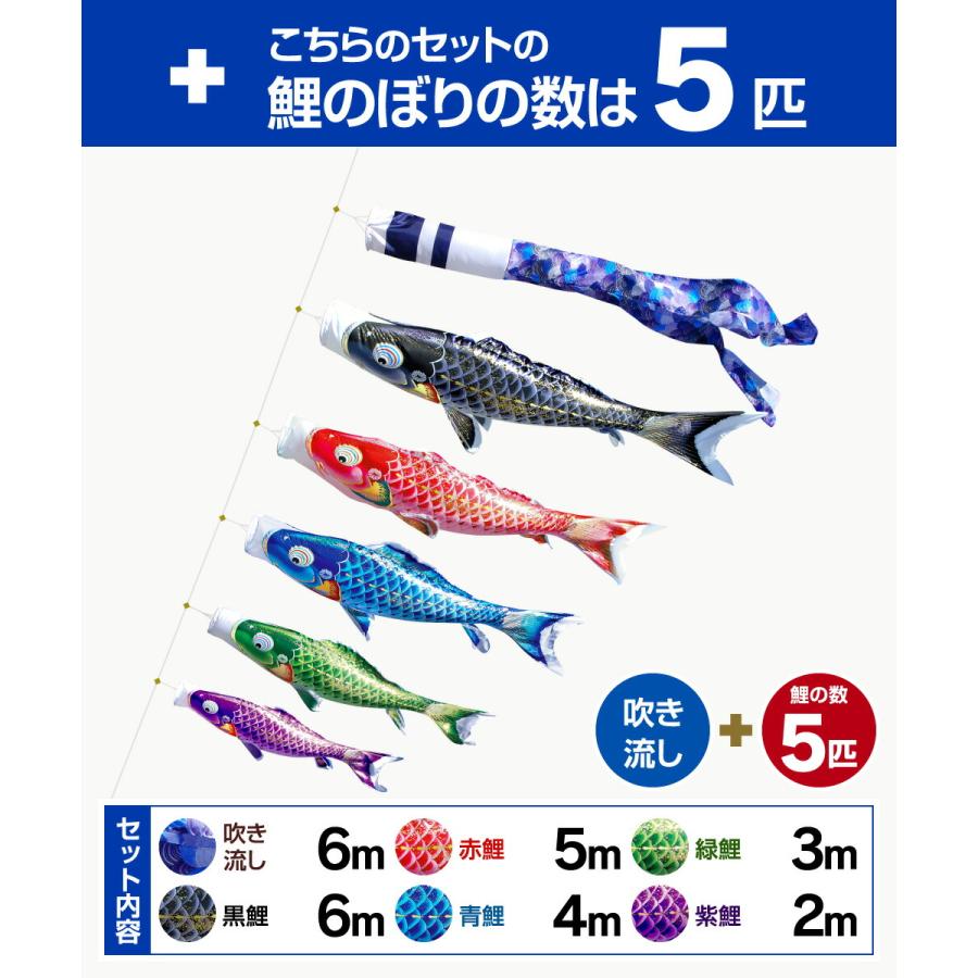 鯉のぼり 庭用 こいのぼり 徳永鯉のぼり 千寿 6m 8点セット 庭園 大型