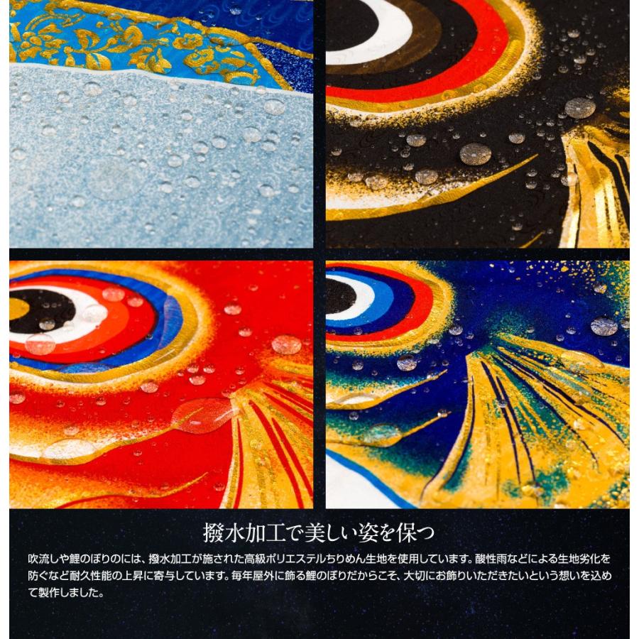 鯉のぼり ベランダ用 こいのぼり ASTRO ちりめん星空鯉 1.2m 8点セット 格子金具付属 ベランダ プレミアムセットの画像