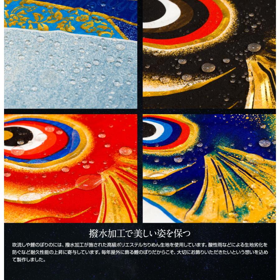 鯉のぼり ベランダ用 こいのぼり ASTRO ちりめん星空鯉 2m 8点セット 万能取付金具付属 ベランダ スタンダードセットの画像