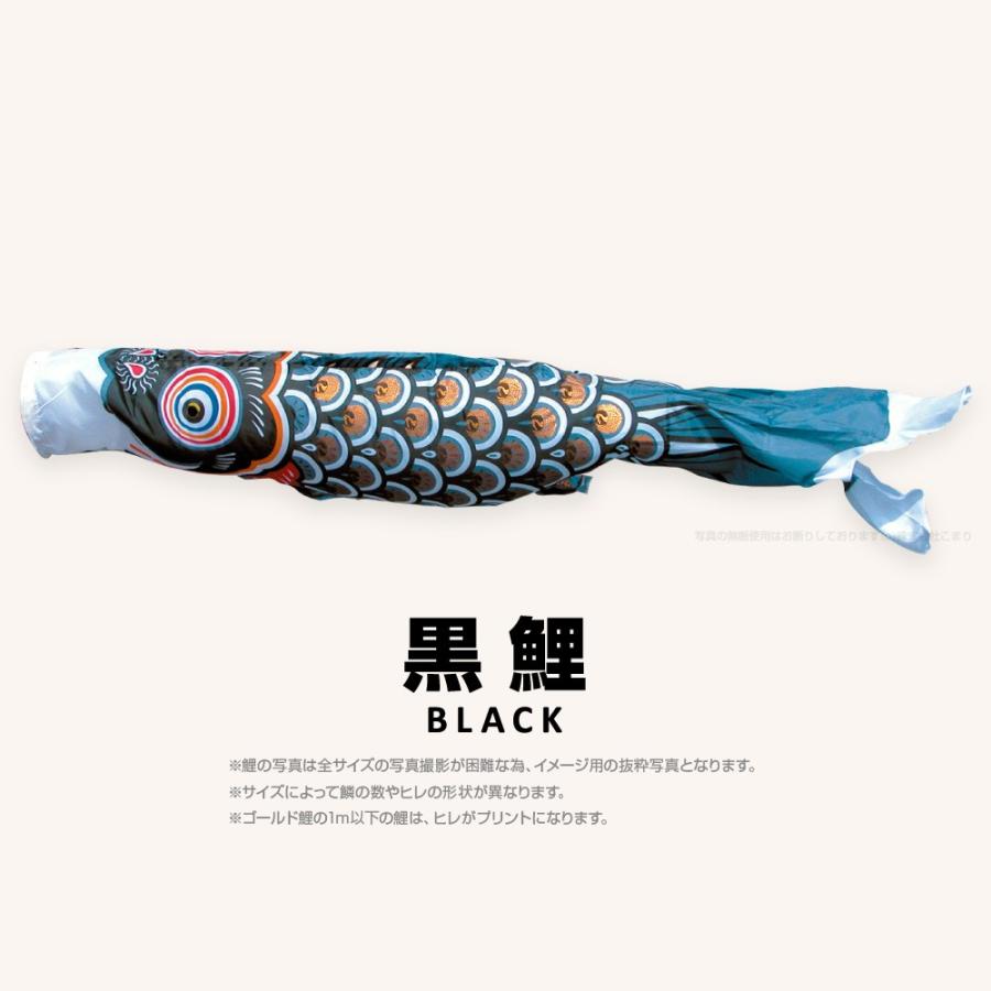 こいのぼり 単品 ゴールド鯉 8m 単品鯉 黒 赤 青の画像