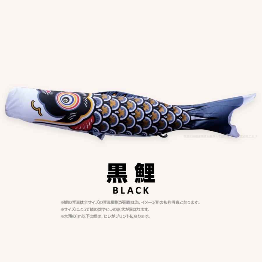 こいのぼり 単品 太翔 7m 単品鯉 黒 赤の画像
