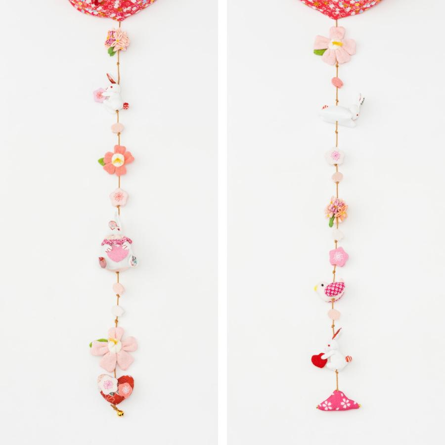 つるし雛 吊るし雛 雛人形 うさぎ ピンク 7連 スタンド付 ひな人形