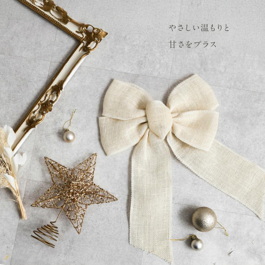 ツリートッパーリボン おしゃれ かわいい 北欧 装飾 クリスマス用 飾り ツリートップ 豪華 選べる色とサイズ 赤/白 S/L 麻 フリーサイズ | ブランド登録なし | 01