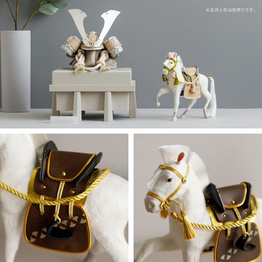 五月人形 飾り馬 小物 おしゃれ コンパクト 馬甲飾り 若葉の馬 6号