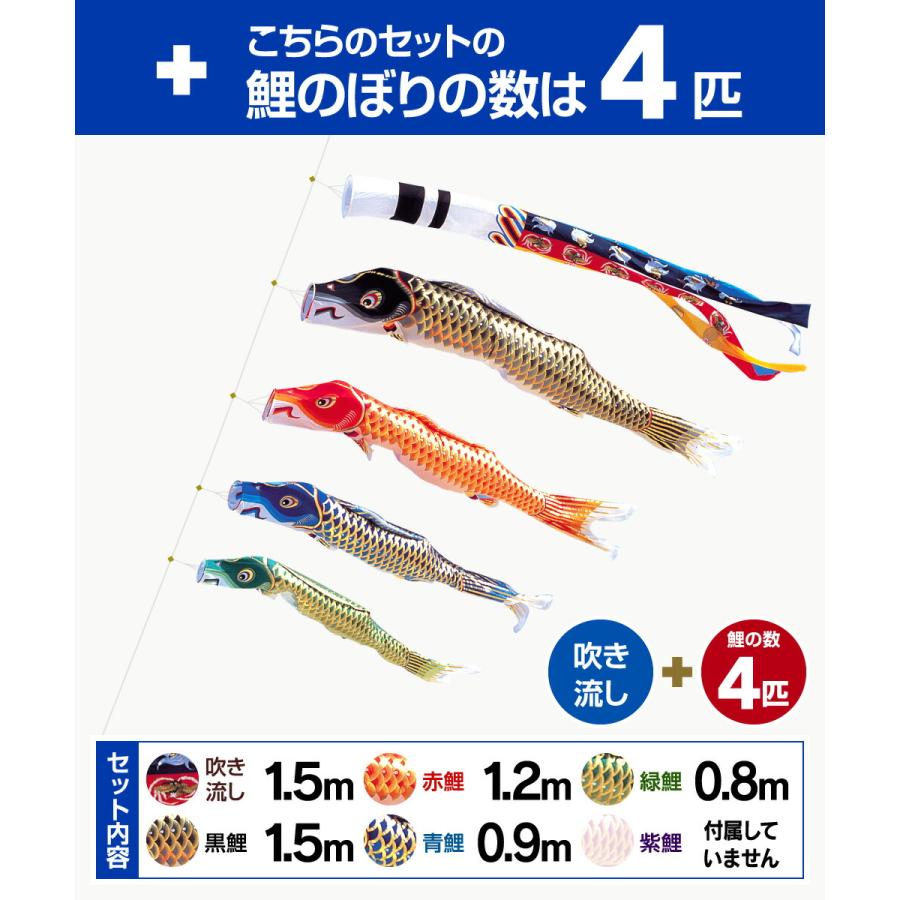 鯉のぼり ベランダ用 こいのぼり 江戸錦鯉 1.5m 7点セット ワンタッチスタンド付属 ベランダ プレミアムセットの画像