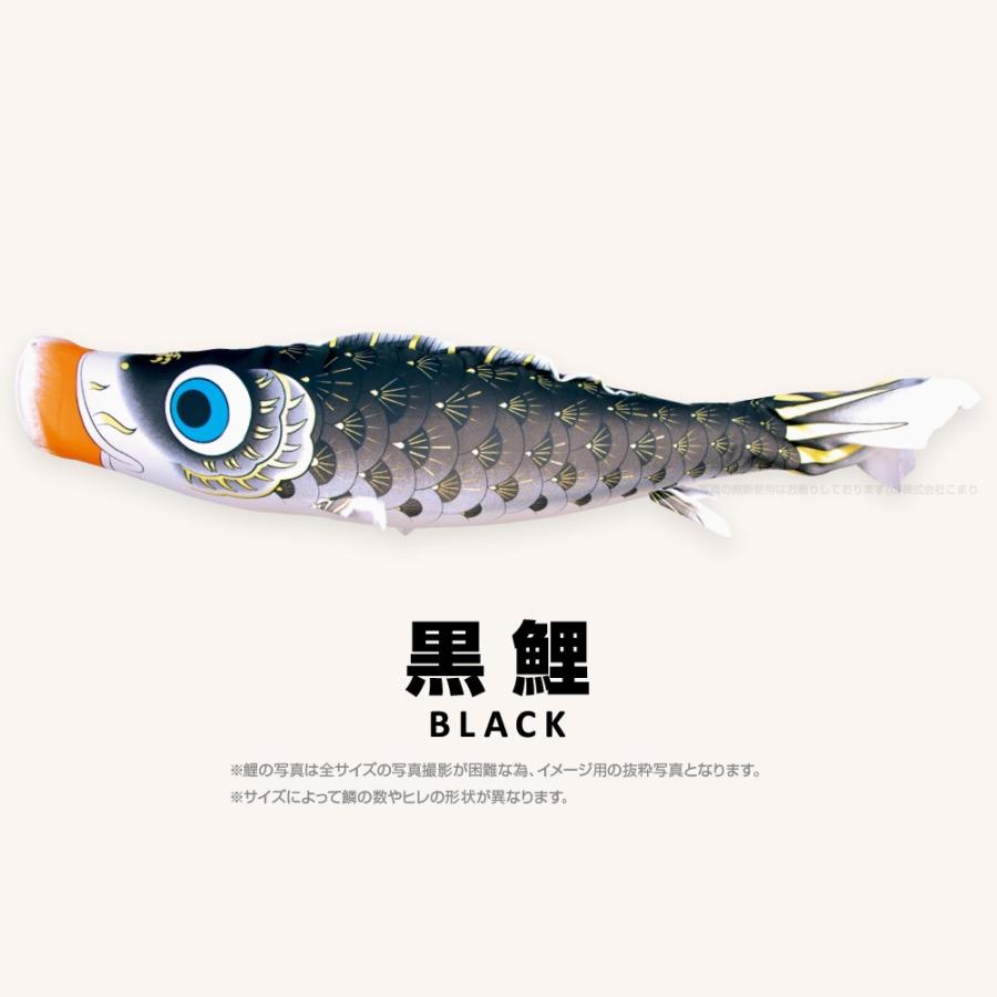 こいのぼり 単品 夢はるか 5m 単品鯉 黒 赤の画像