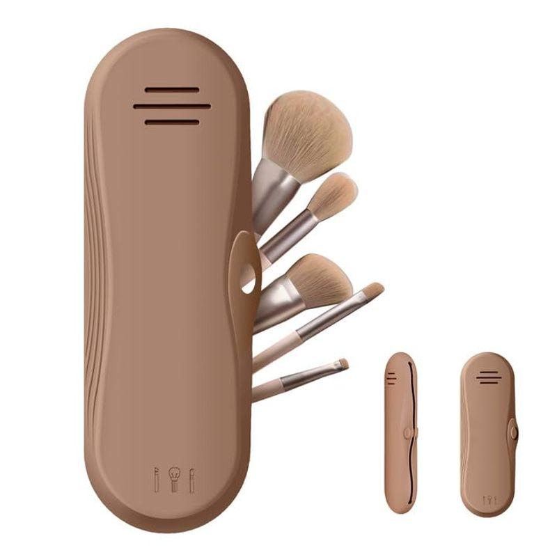 ALDOVA ブラシ収納 メイクブラシポーチ、メイクブラシ ケース、メイクブラシ 収納、旅行ブラシボックス、ボタン化粧ブラシホルダー