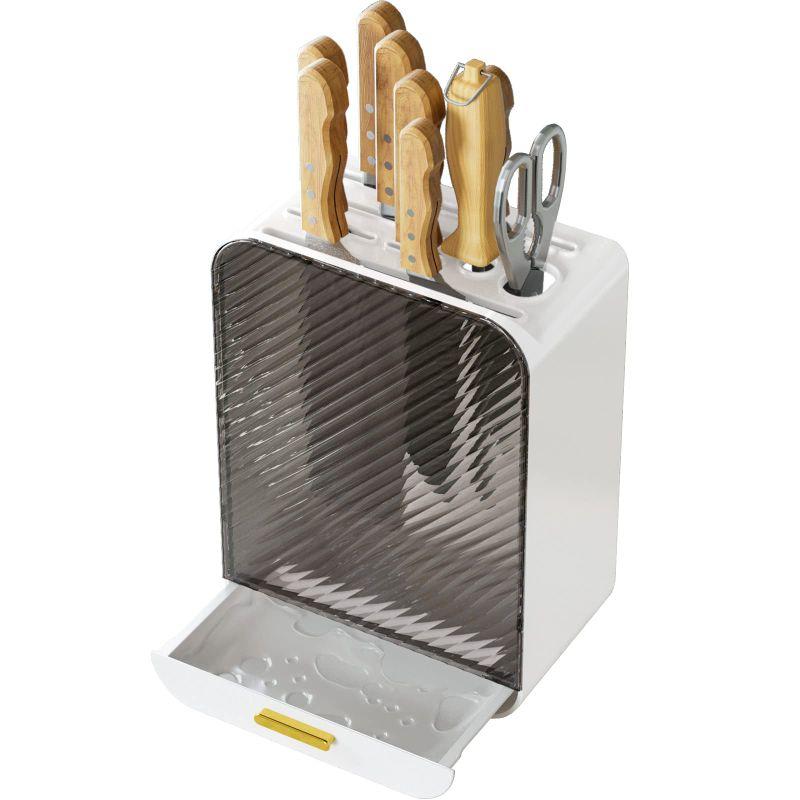 分解が簡単なナイフホルダー、包丁収納、排水ナイフホルダー、ナイフホルダー、竹ナイフホルダー、ナイフボックス、抗菌性(?米白