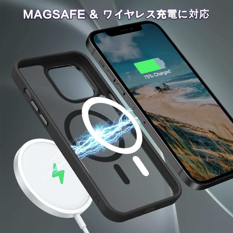 BENTOBEN iPhone 12/12pro ケース MagSafe対応 ワイヤレス充電 マット感 半透明 指紋防止 薄型 耐衝撃 傷防止 レン｜preformhonten｜07