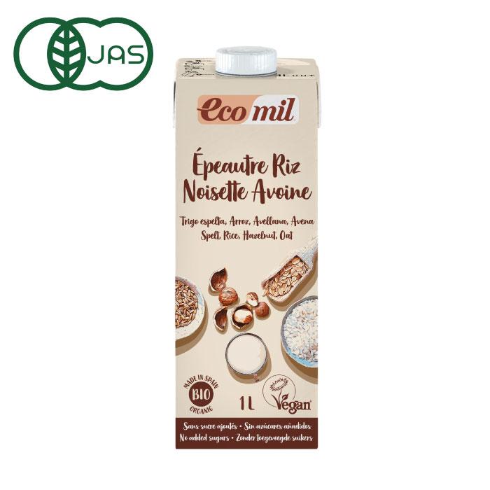 【完売】 最新の激安 EcoMil エコミル 有機スペルト小麦 米 ヘーゼルナッツ オーツ麦ミルク 糖類無添加 1000ml 3tk.si 3tk.si