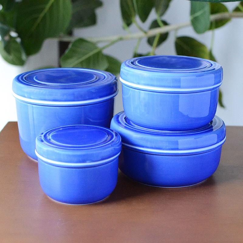 森修焼（しんしゅうやき） 保存容器 大／瑠璃色 : プレマシャンティ