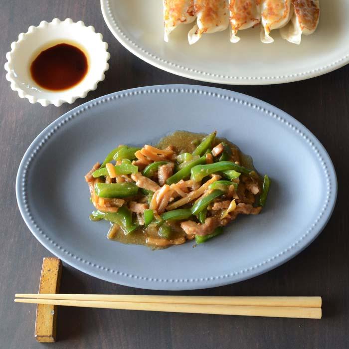 森修焼き 森修焼（しんしゅうやき） ドットプレート 楕円型 シャビー