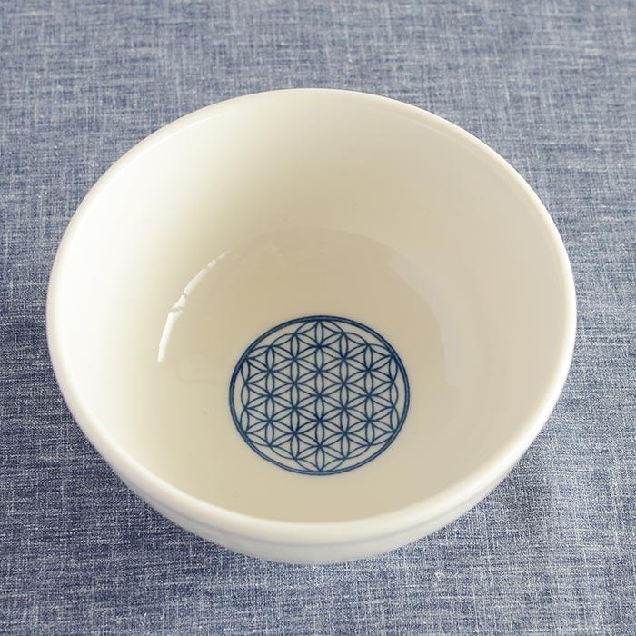 森修焼（しんしゅうやき） フラワーオブライフ ナチュラル茶わん 大／W130×H70mm |  | 01