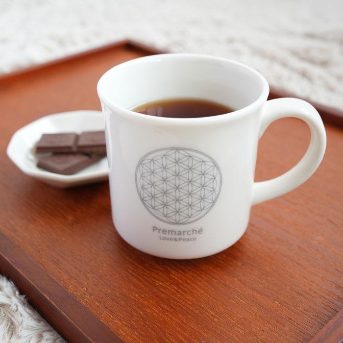 森修焼（しんしゅうやき） プレマルシェ フラワーオブライフ マグカップ ロゴカラー：グレー | 