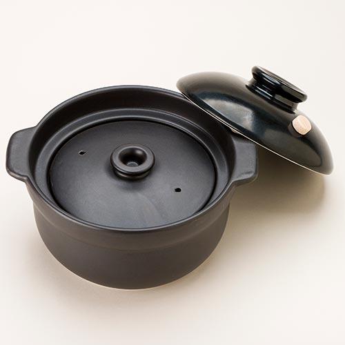 マスタークック 炊飯用土鍋 3合炊き 黒色 1.5L : プレマ マスタークック 炊飯用土鍋 3合炊き 黒色 1.5L : プレマ