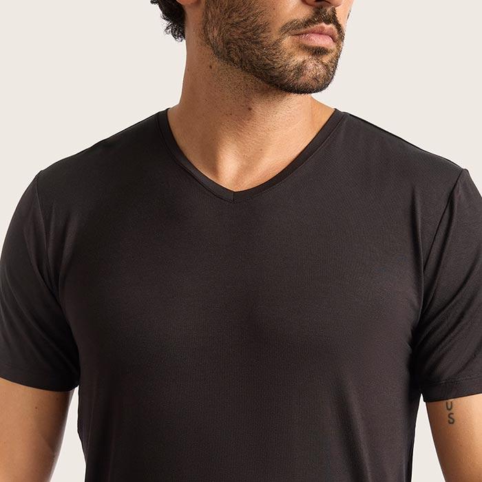 BOODY（ブーディ） メンズVネックTシャツ メンズ ブラック S : プレマ