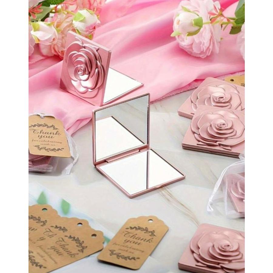 感謝SALE】バラ柄 拡大鏡 ミラー 携帯用 コンパクトミラー おしゃれ