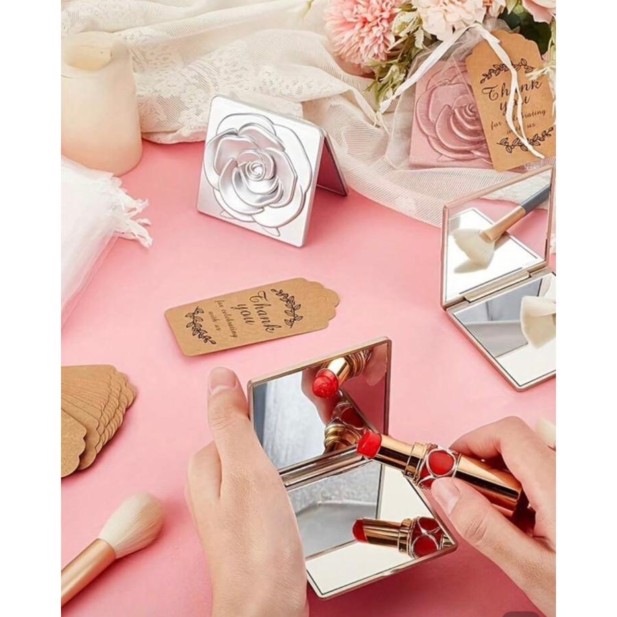 感謝SALE】バラ柄 拡大鏡 ミラー 携帯用 コンパクトミラー おしゃれ