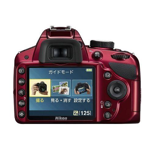 中古 1年保証 美品 Nikon D3200 18-55mm / 55-200mm レッド