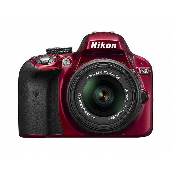中古 １年保証 美品 Nikon D3300 18-55mm 55-200mm II VR ダブルズームキット2 レッド｜premierecamera｜02