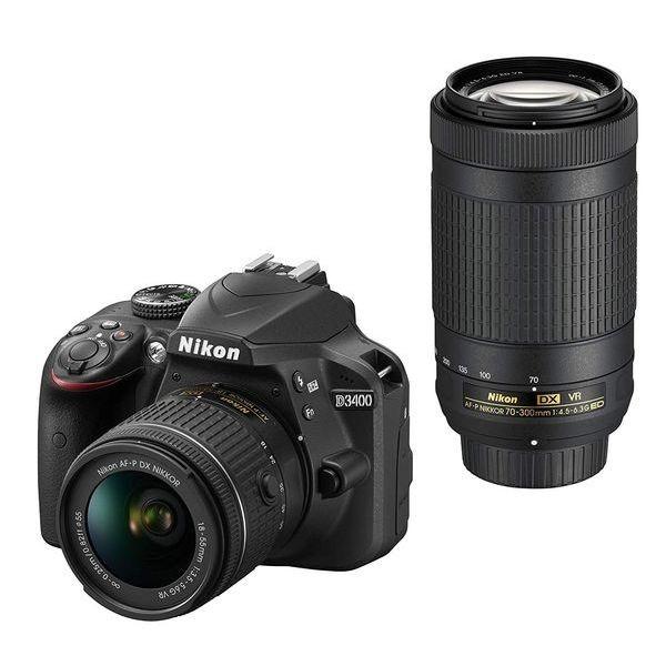 中古 １年保証 美品 Nikon D3400 ダブルズームキット ブラック｜premierecamera