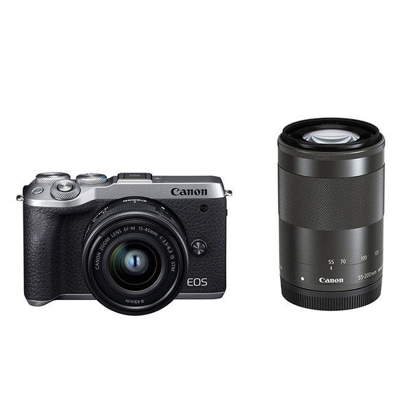 中古 １年保証 美品 Canon EOS M6 Mark II ダブルズームキット シルバー｜premierecamera