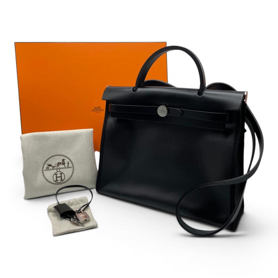 エルメス HERMES エールバッグジップPM  ブラック シルバー金具 トワル・ヴァッシュハンター ユニセックス ショルダーバッグ エールバッグジップ ミニ ショルダーバッグ トワルミリタリー