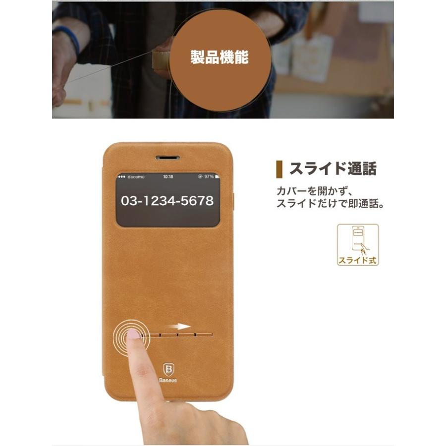 スマホケース iPhone用ケース 窓付き 手帳型 超薄 軽量 抗衝撃 開かず