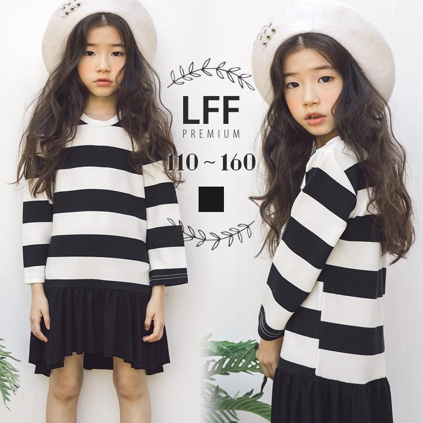 子ども服 ワンピース チュニック 女の子 ボーダー柄 110-160cm
