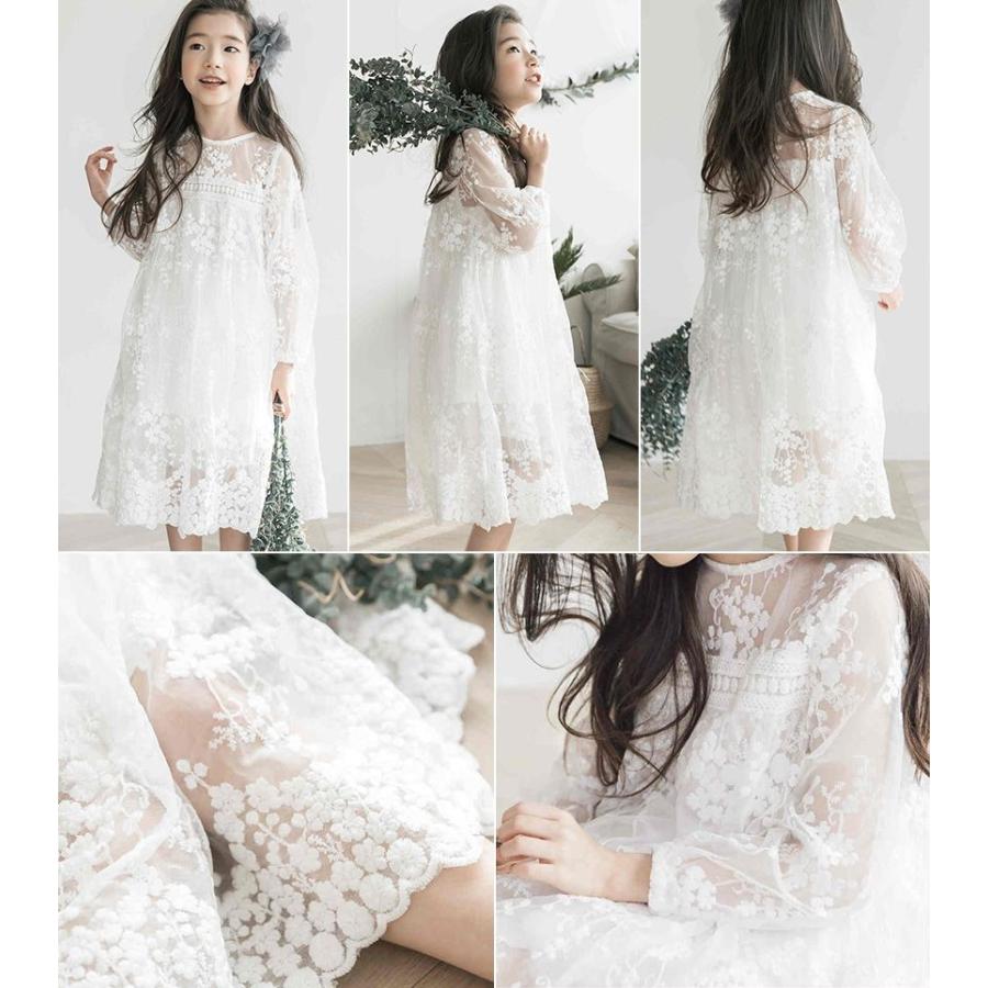 子供服 女の子 パーティードレス 110 160cm レース ガールズ ドレス ドレス 半袖 長袖 夏服 キッズ用 サマードレス 白 発表会 刺繍 結婚式 Enya Premium Interior Shop 通販 Yahoo ショッピング