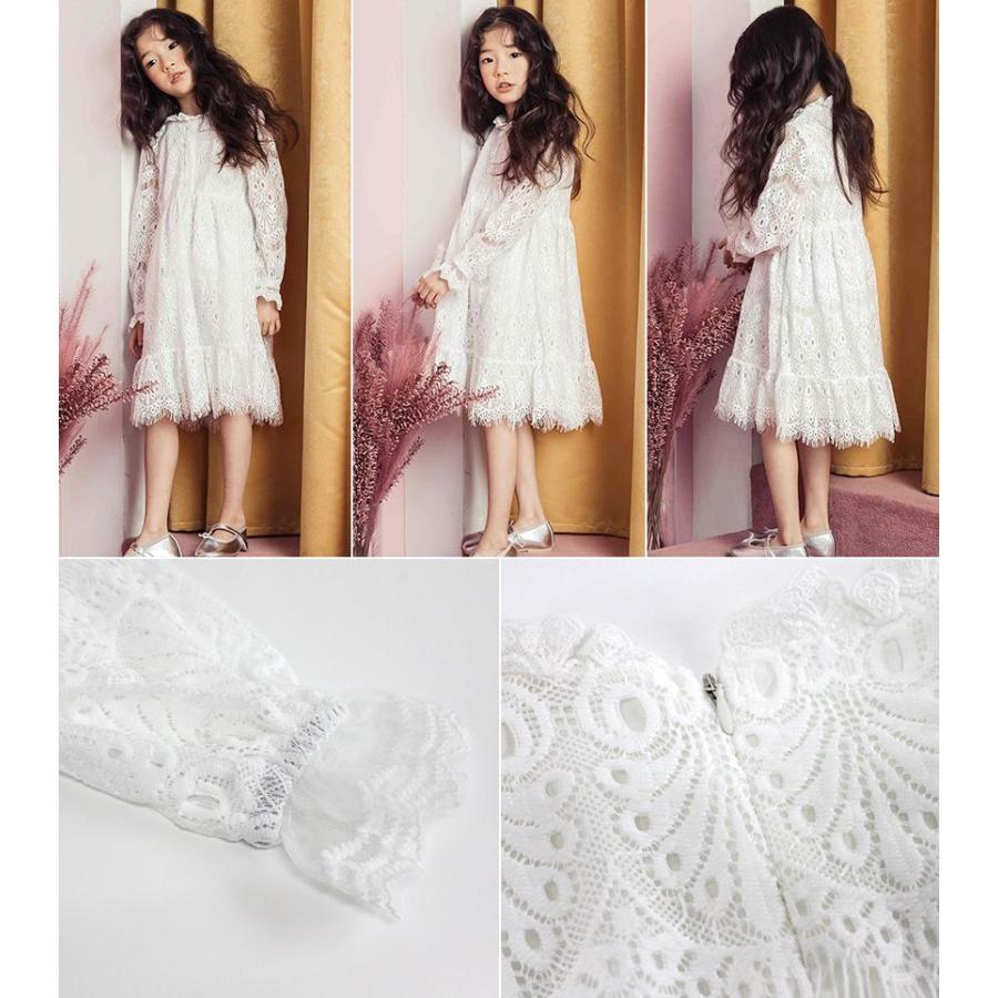 子供服 女の子 パーティードレス 110 160cm レース ガールズ ドレス ドレス 半袖 長袖 夏服 キッズ用 サマードレス 白 発表会 刺繍 結婚式 Enya Premium Interior Shop 通販 Yahoo ショッピング