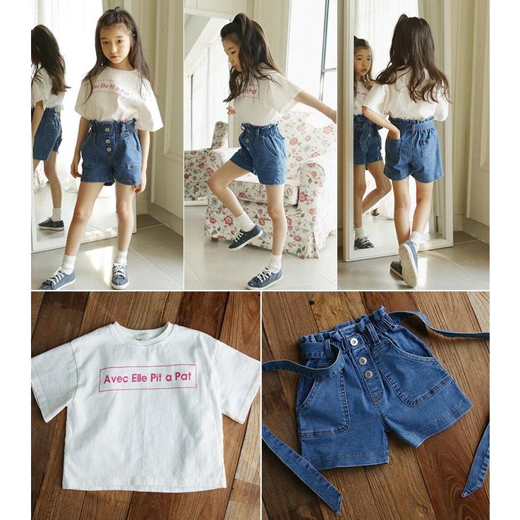 子ども服 スカート 女の子 Tシャツ デニム ショートパンツ セット