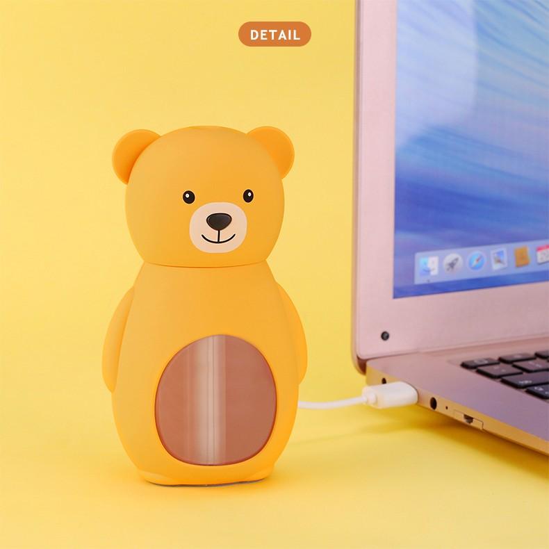 加湿器 卓上 ミニ加湿器 USB LEDライト くま ベアー 静音設計 オフィス