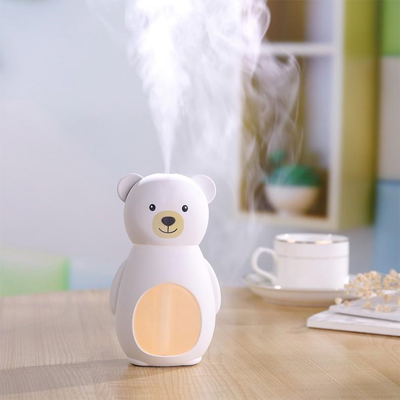 加湿器 卓上 ミニ加湿器 USB LEDライト くま ベアー 静音設計 オフィス