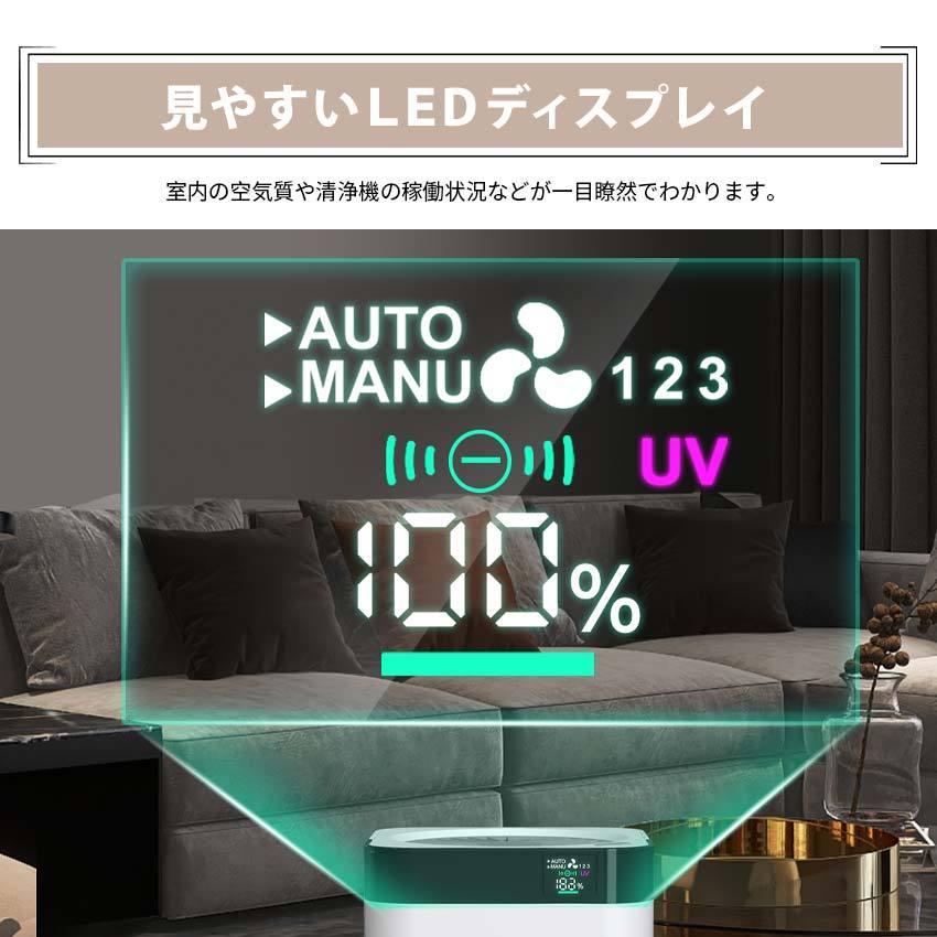 LaFuture 空気清浄機 コンパクト 小型 静音 ポータブル 室内 卓上 LED