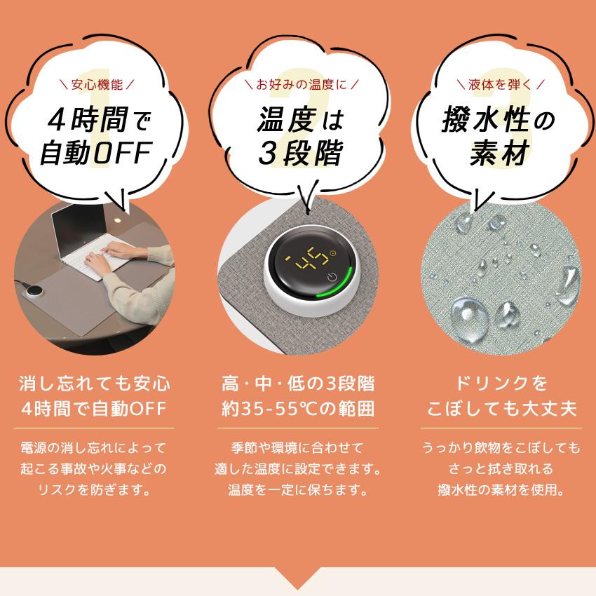 デスクヒーター 卓上 ワイド ヒーター ホットマット ヒーター 事務 勉強 昼寝 ぽかぽか パネルヒーター デスクマット 学習机マット 暖房 冷え対策 省エネ 節電 | LaFuture | 18