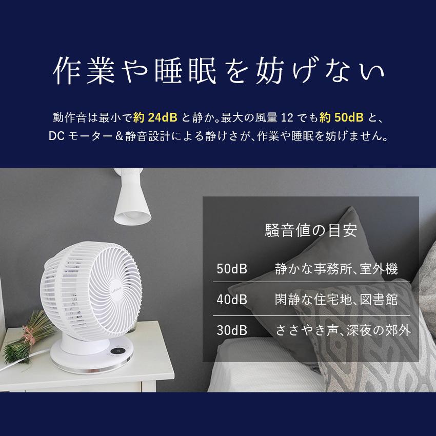 LaFuture サーキュレーター DC 静音 省エネ 節電 360°首振り リモコン