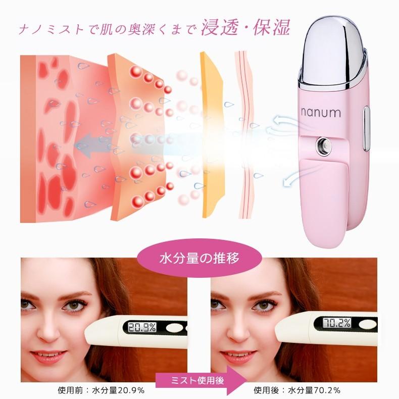 美顔器 フェイススチーマー USB 充電式 加湿器 ハンディミスト 美顔