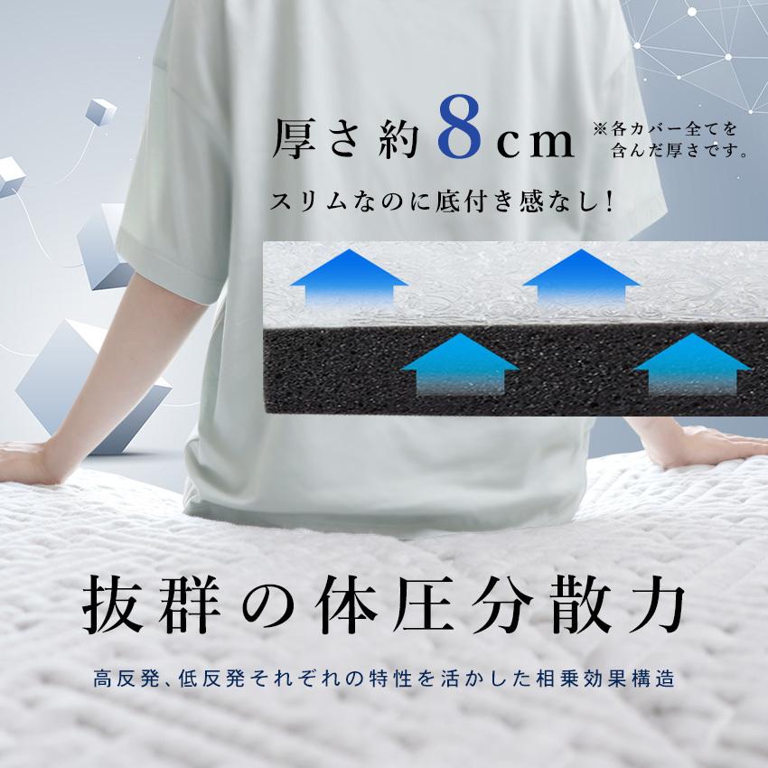 プレミアム 三つ折り シングル 洗える 高反発 低反発 2層 リバーシブル 抗菌 消臭 吸湿 お昼寝マット 介護用品 腰痛 ベッドパッド かため 来客用 【無重力】