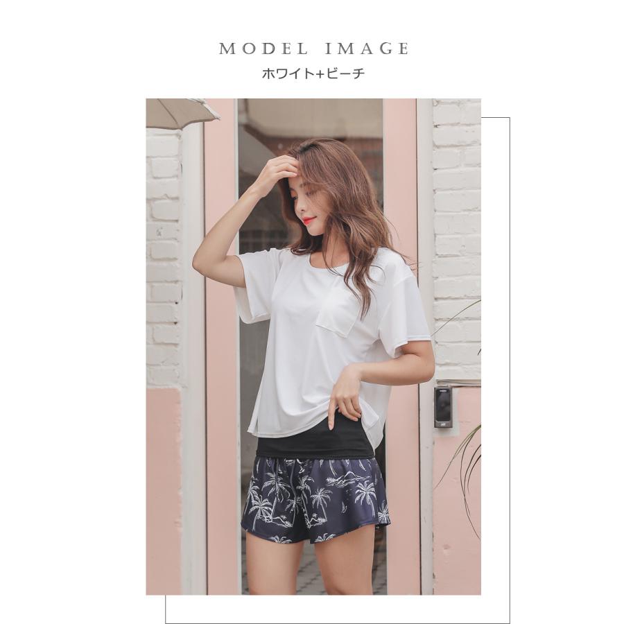 水着 レディース タンキニ 2点セット 体型カバー UPF50+ Tシャツ 半袖