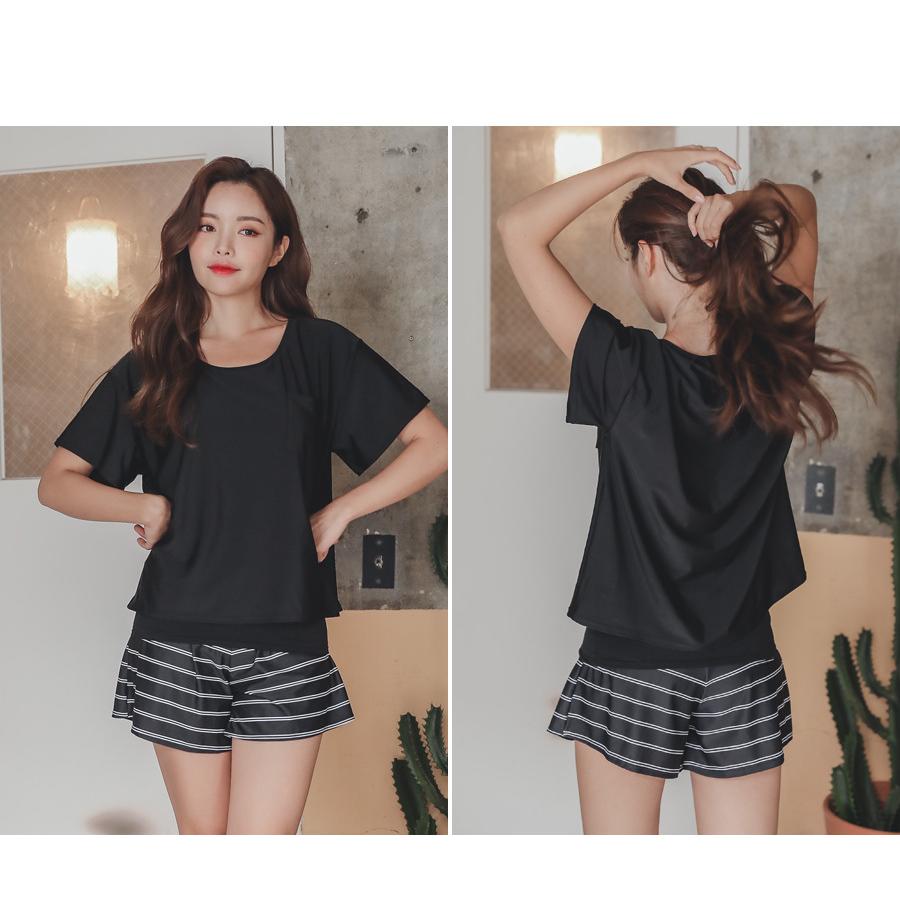 水着 レディース タンキニ 2点セット 体型カバー UPF50+ Tシャツ 半袖 セットアップ ショートパンツ 上下セット セパレート サーフパンツ 水着 レディース タンキニ 2点セット 体型カバー UPF50+ Tシャツ 半袖