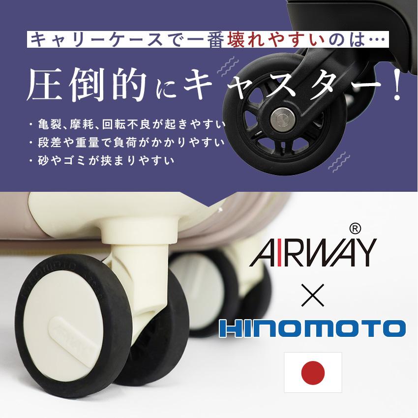 10%OFFクーポン スーツケース Lサイズ ハードタイプ 日本メーカー HINOMOTO キャスター 静音 TSA 大容量 軽量 キャリーケース L 旅行 女子 かわいい おしゃれの画像